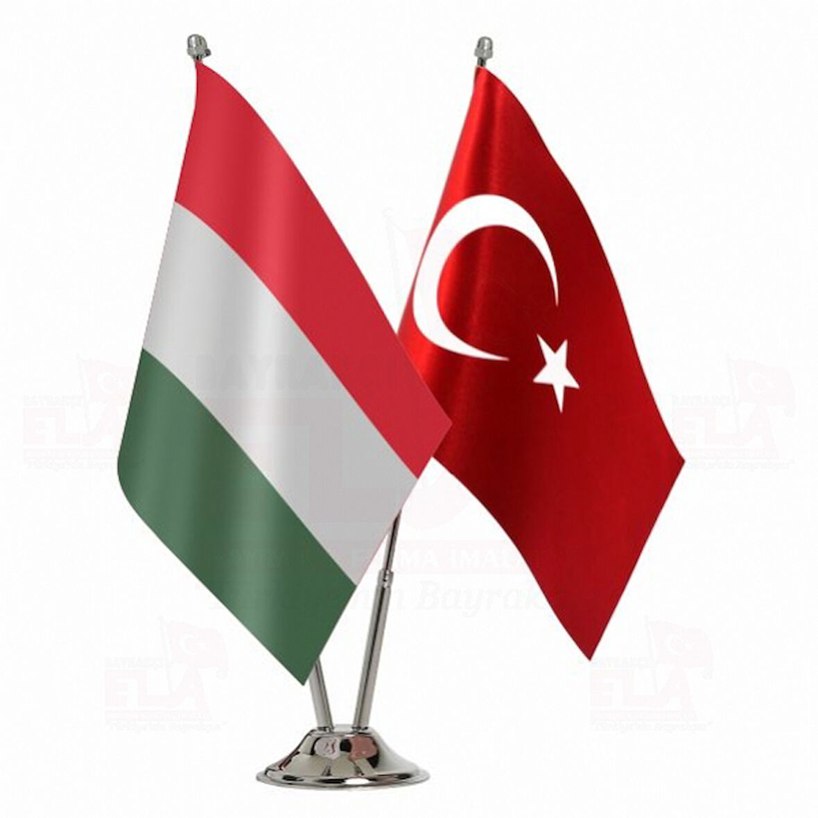 Macaristan ve Türkiye İkili Masa Bayrağı Seti