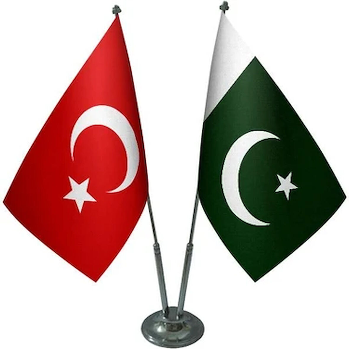 Pakistan ve Türkiye ikili Masa Bayrağı Seti