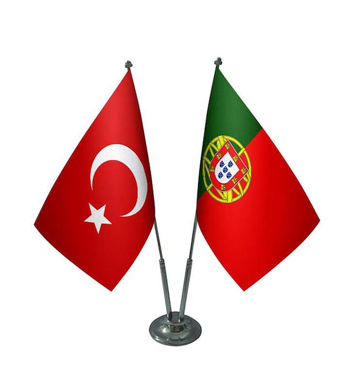 Portekiz ve Türkiye İkili Masa Bayrağı Seti
