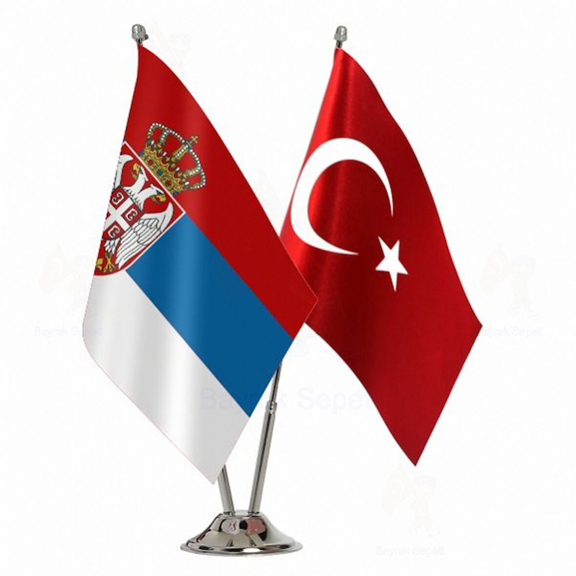 Sirbistan ve Türkiye İkili Masa Bayrağı Seti