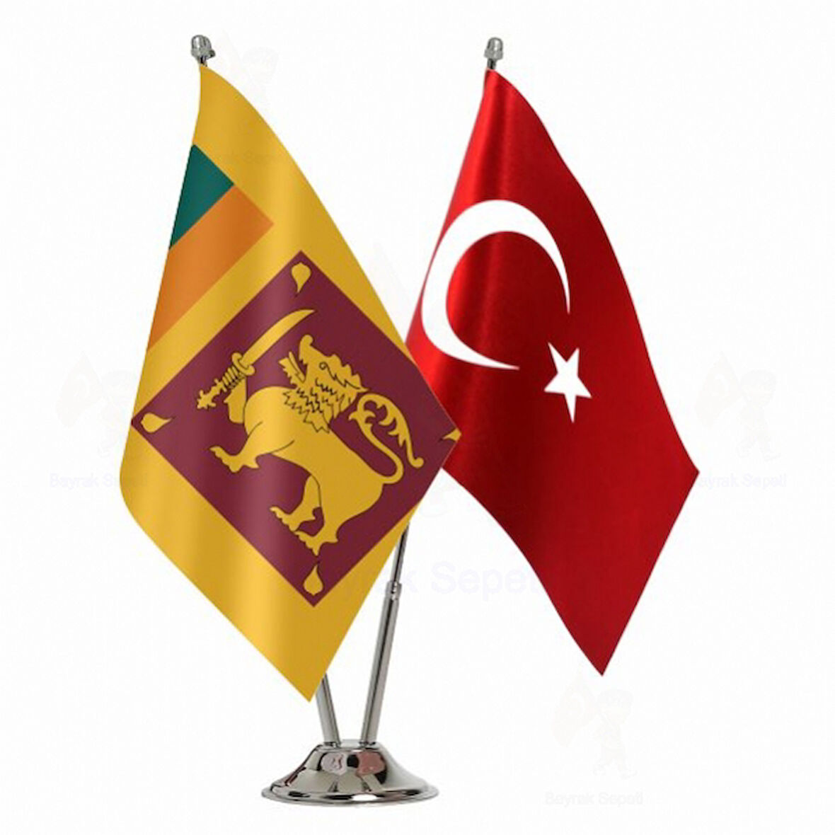 Srilanka ve Türkiye İkili Masa Bayrağı Seti