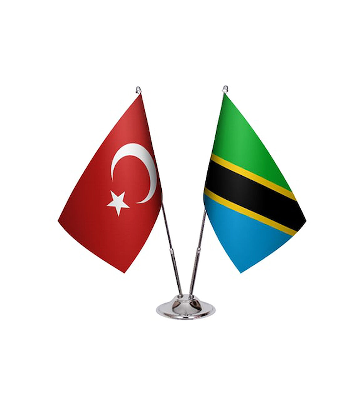 Tanzanya ve Türkiye İkili Masa Bayrağı Seti
