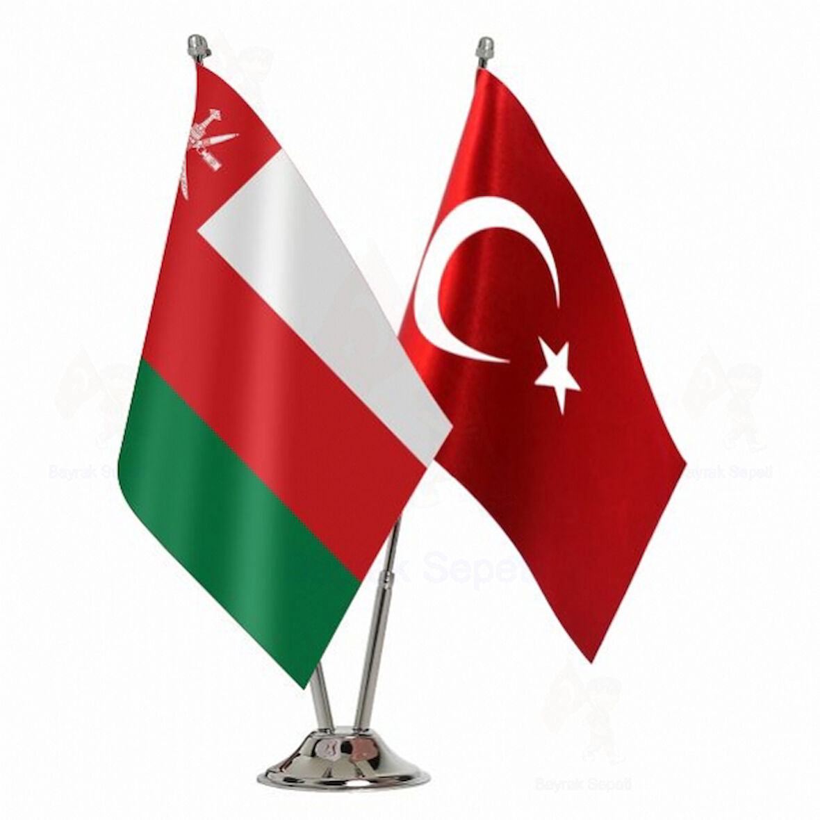 Umman ve Türkiye İkili Masa Bayrağı Seti