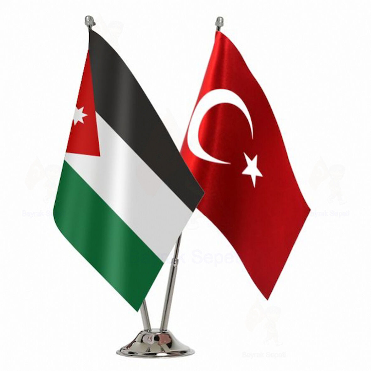 Ürdün ve Türkiye İkili Masa Bayrağı seti