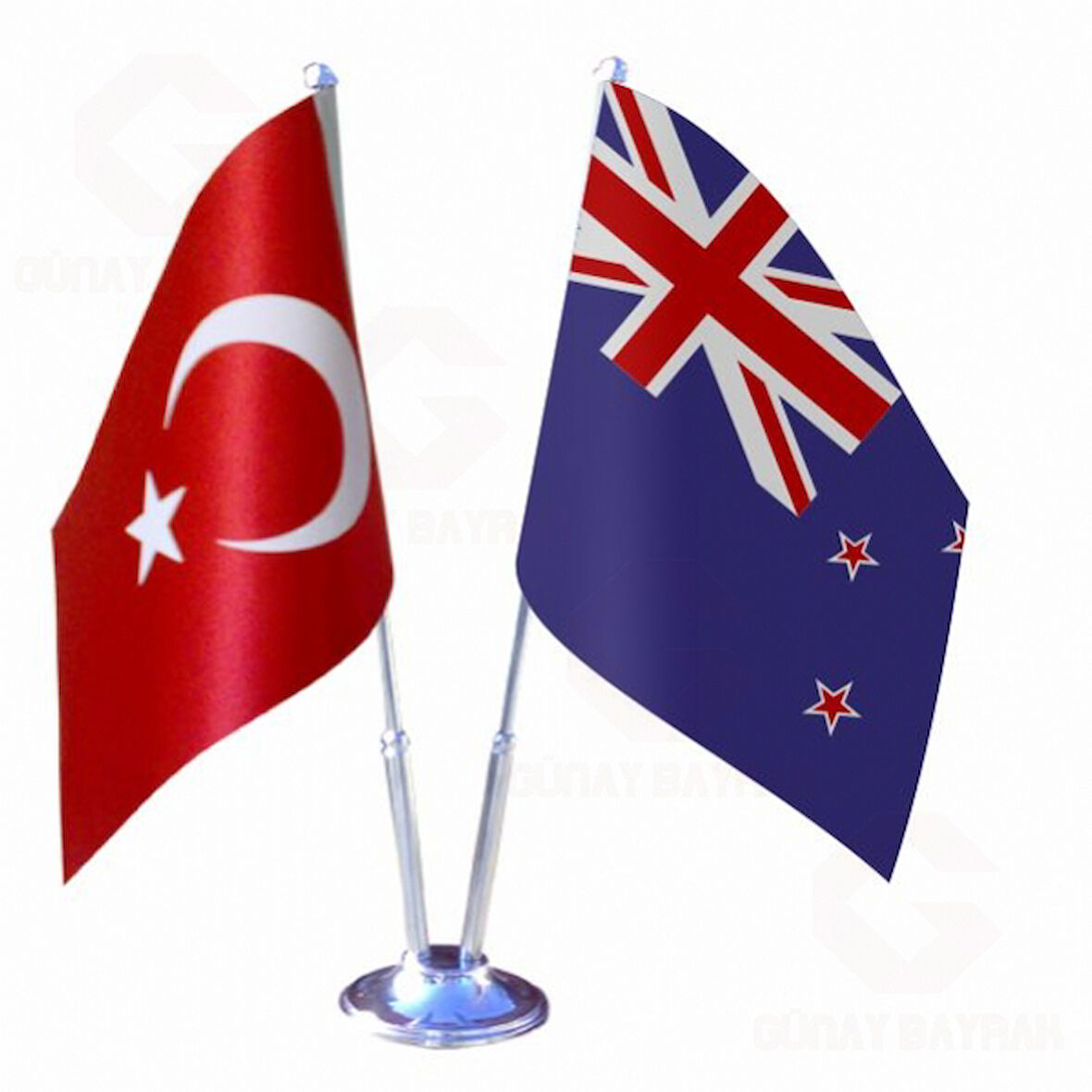 Yeni zellanda ve Türkiye İkili Masa Bayrağı Seti
