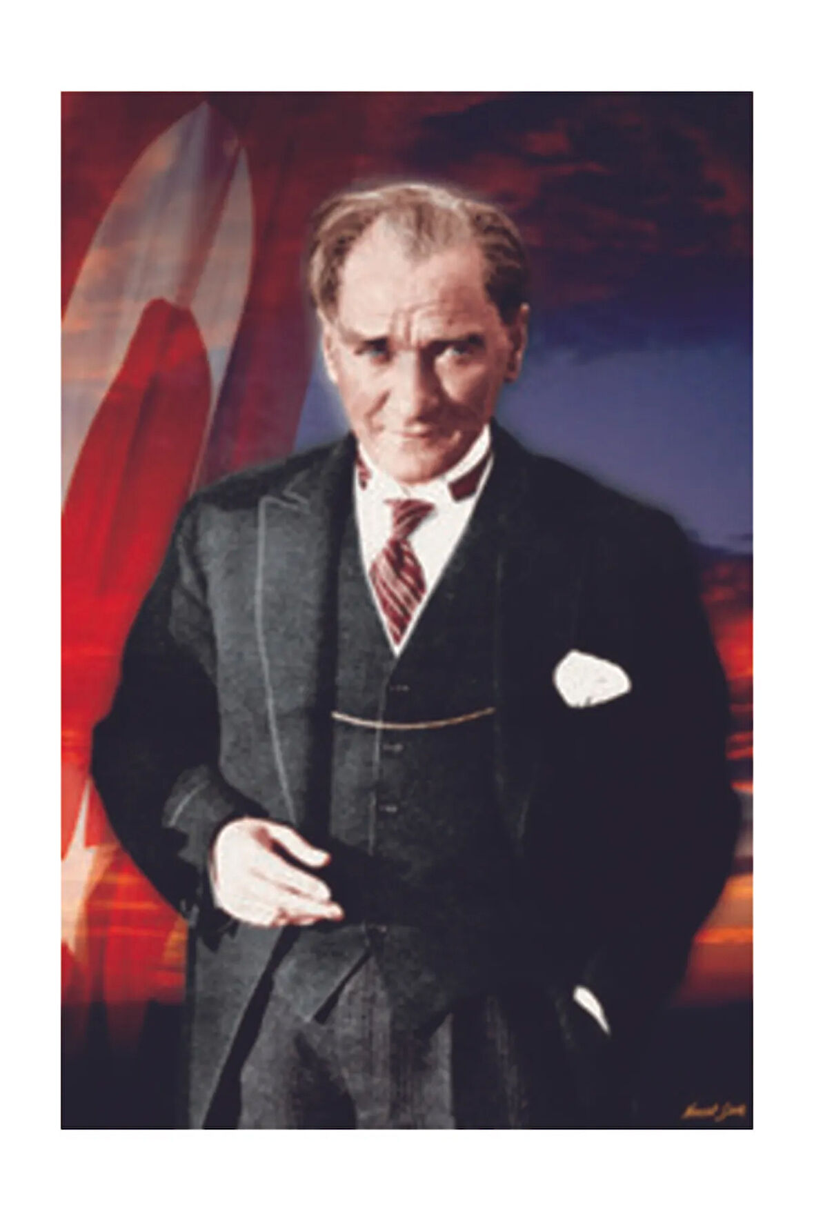 Atatürk Resmi Raşel Kumaş 600x900cm.