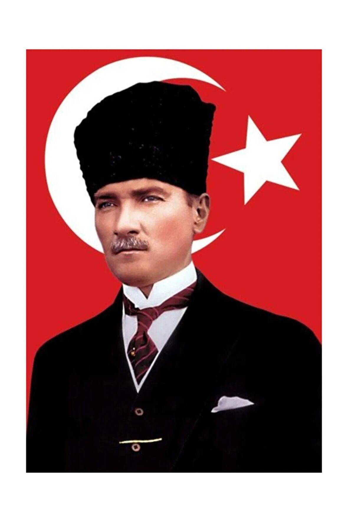 Kalpaklı Atatürk Resmi 50x75cm.