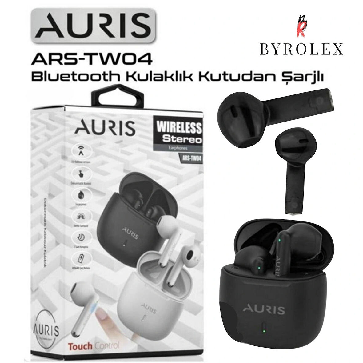 KUTUDAN ŞARJLI KULAK İÇİ DOKUNMATİK KONTROLLU KABLOSUZ (BLUETOOTH) KULAKLIK