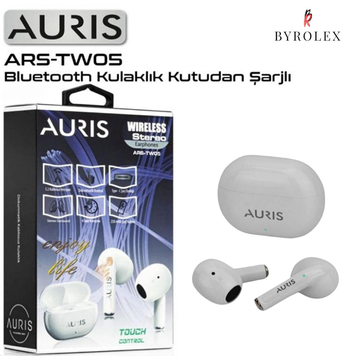 KUTUDAN ŞARJLI KULAK İÇİ DOKUNMATİK KONTROLLU KABLOSUZ (BLUETOOTH) KULAKLIK