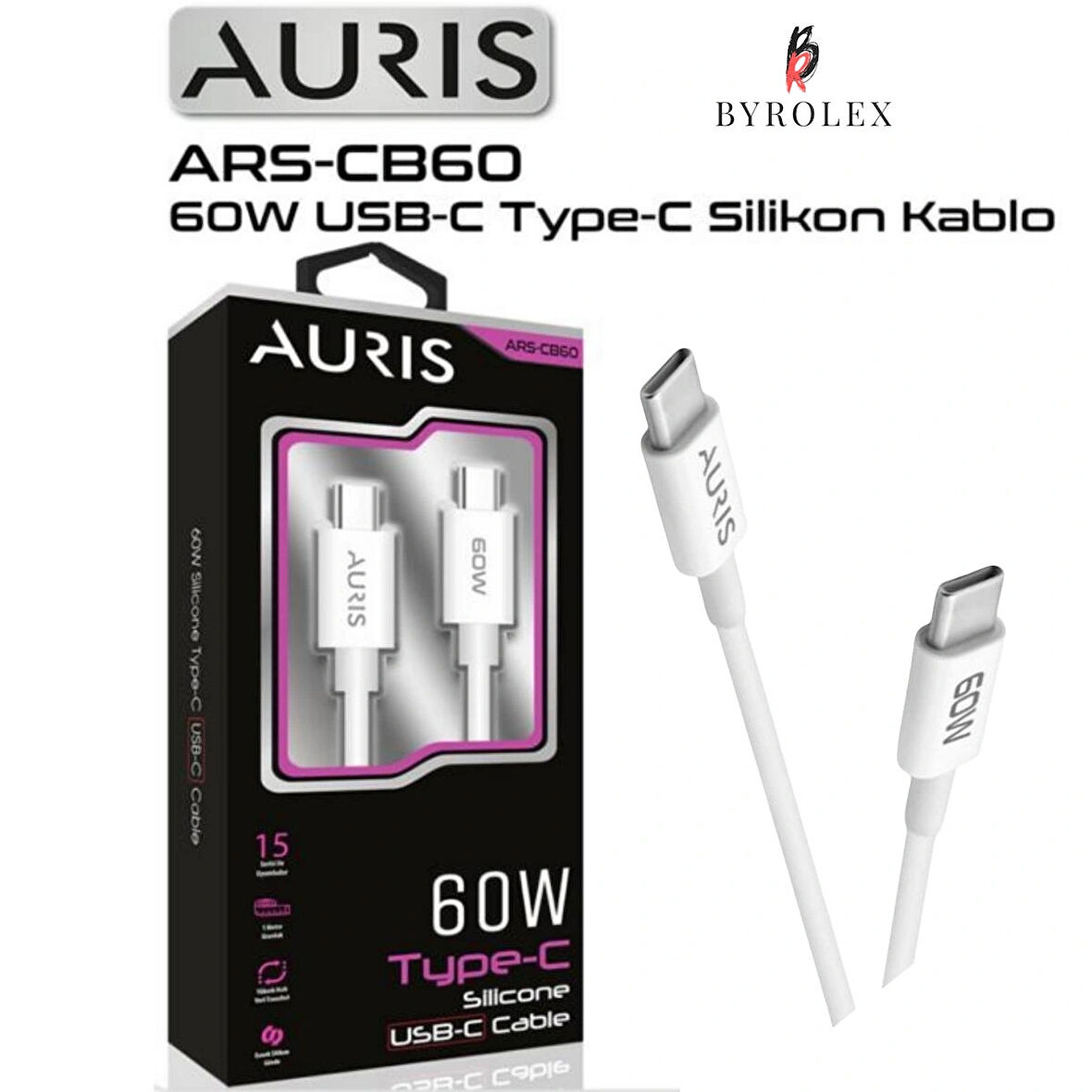 60W USB-C / TYPE-C SİLİKON ŞARJ KABLOSU
