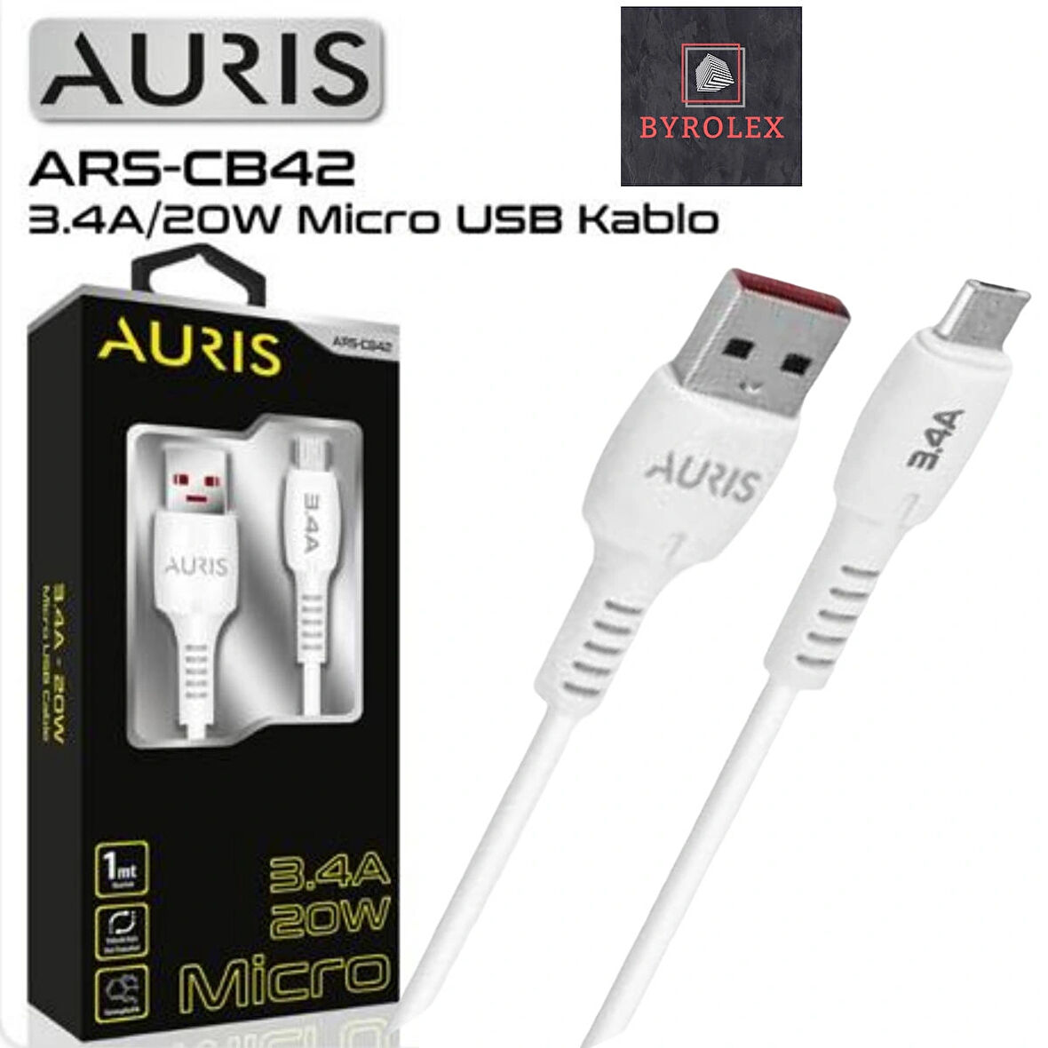 AURIS 3.4A / 20W USB / MİCRO ŞARJ VE DATA KABLOSU 