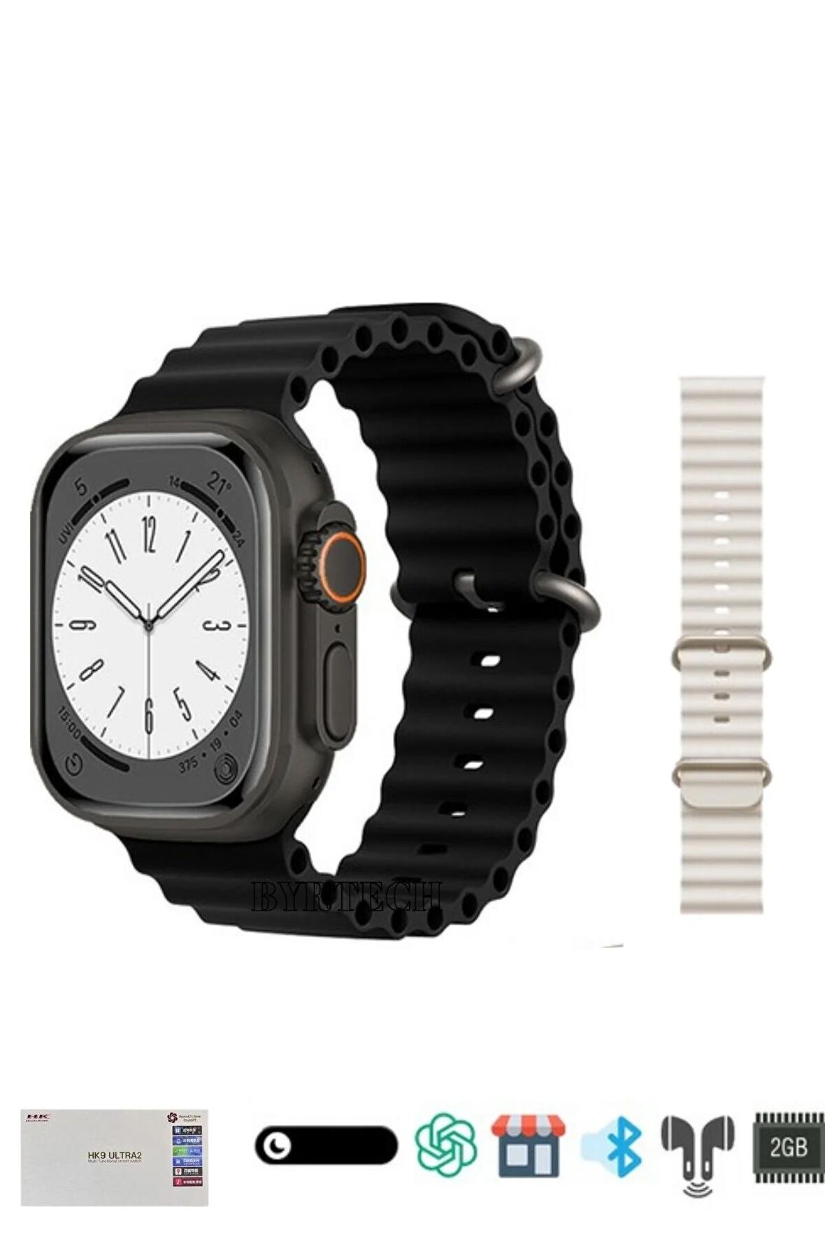 Hk9 Ultra 2 Chat Gpt/2 Gb Dahili Hafızalı/dinamik Adalı Amoled Gen 3 Watch Ultra 2 Akıllı Saat