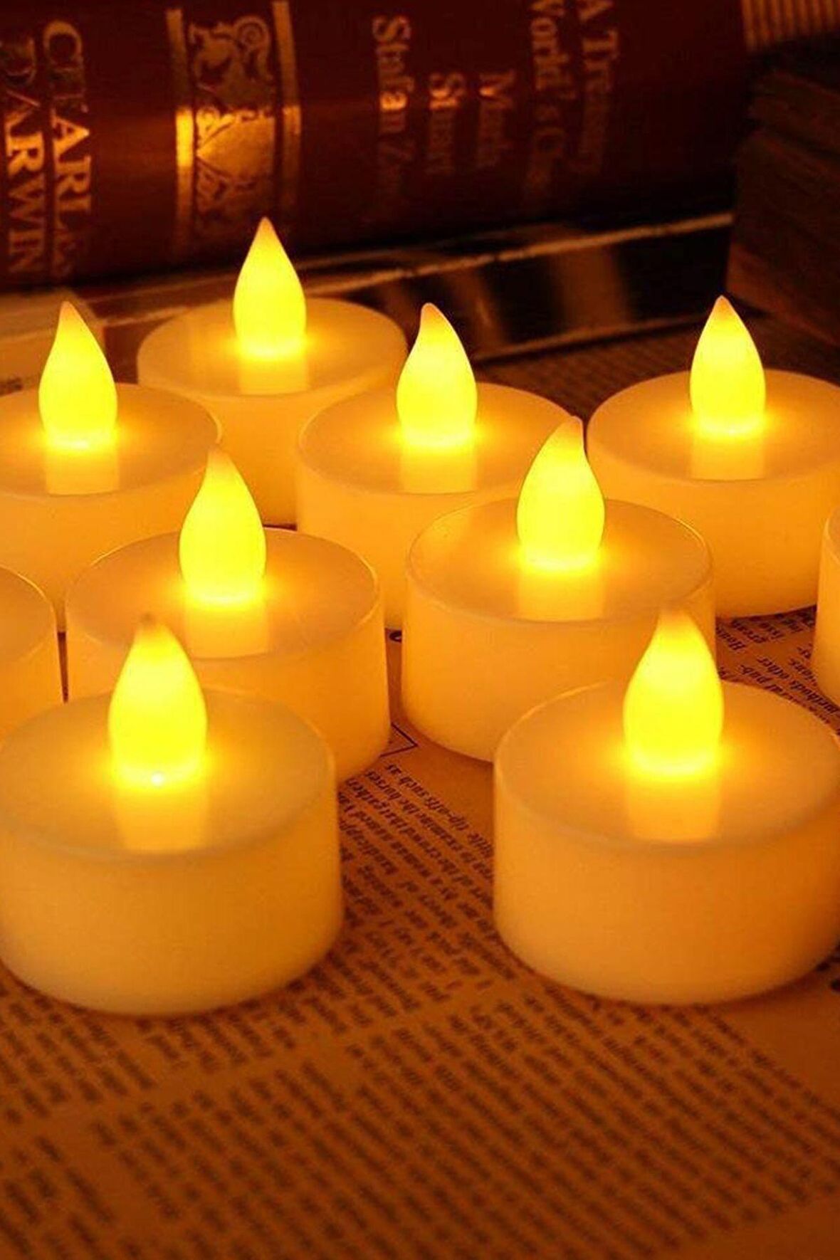 12 Adet Sarı Işıklı Led Mum El Mumu Tealight Piller Dahil Kullanıma Hazır