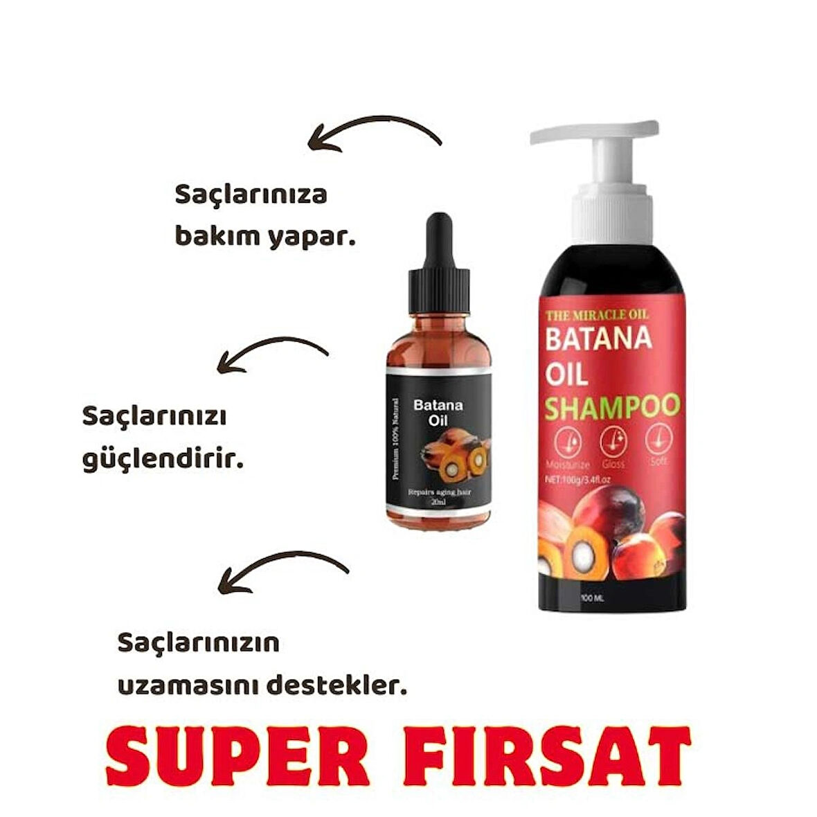 Batana Yağı ve Şampuanı 2 li Set Hızlı Saç Uzatıcı