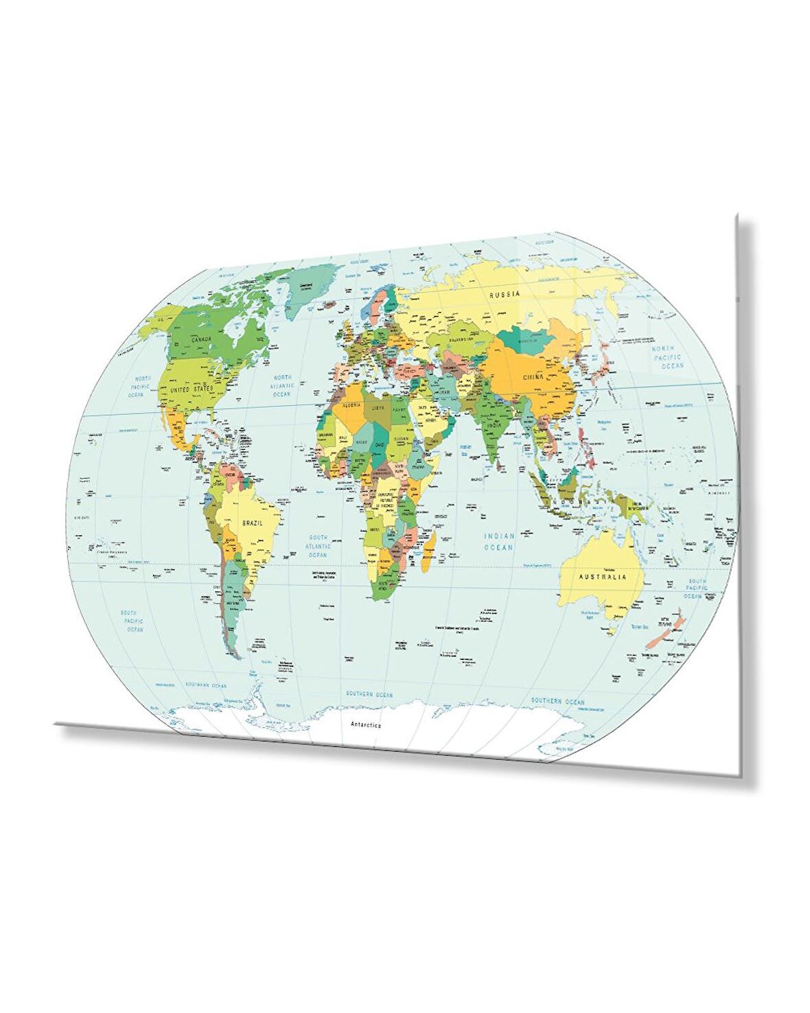 Dünya Haritası 4 Cam Tablo