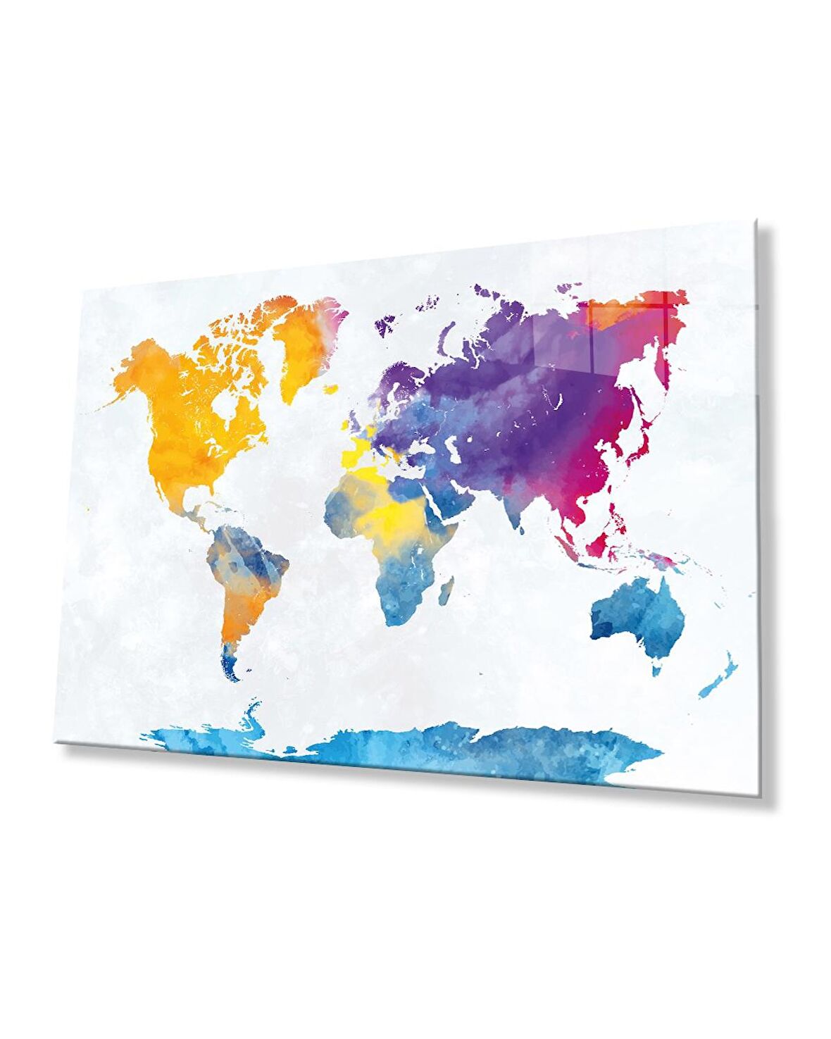 Dünya Haritası 51 Cam Tablo