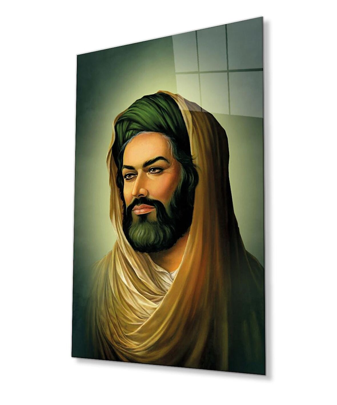 Hz. Ali Dini İslami Cam Tablo Ev ve Ofis Duvar Dekoru Hediyelik Büyük Tablo Dayanıklı Cam