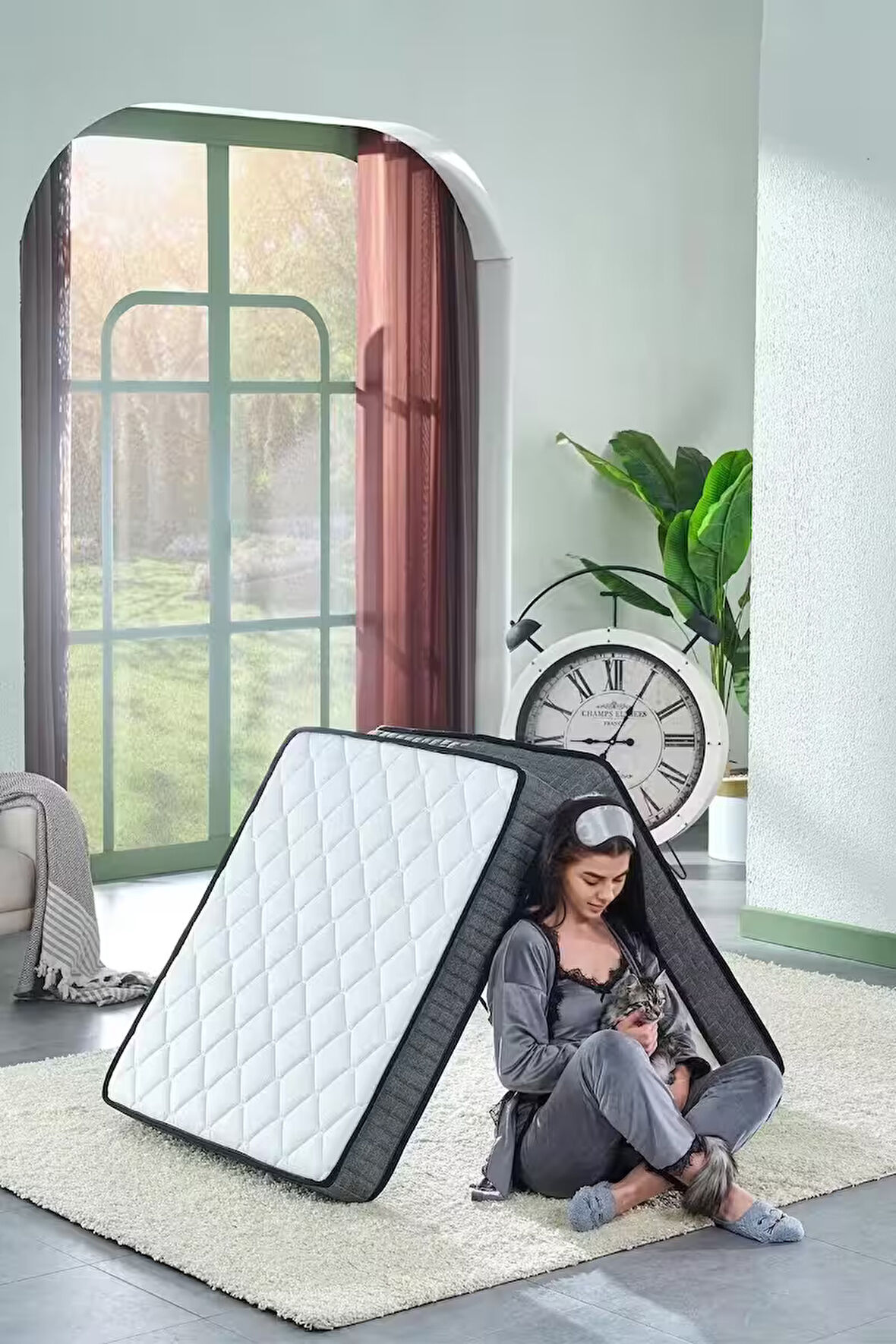 Deluxe Gri 120x200 Katlanır Yatak, Yer Yatağı, Misafir Yatağı, Kamp Yatağı (Ölçü Seçenekli)