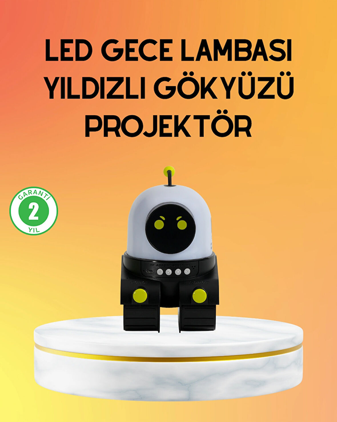 Taşınabilir Led Projektör Gece Lambası ve Bluetooth Hoparlör