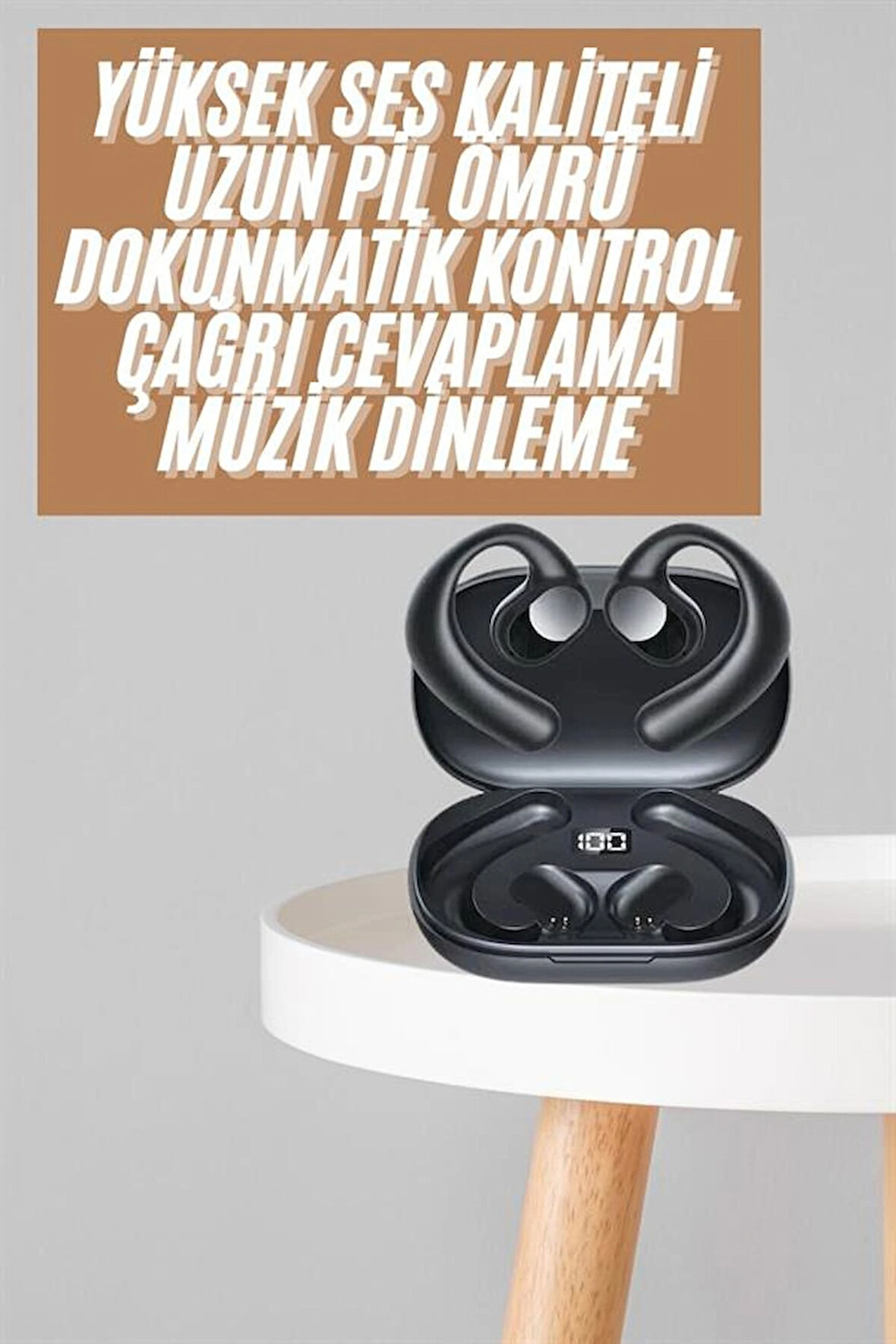 Bluetooth Kulaklık Küpeli Uzun Pil Ömrü Yüksek Ses Kaliteli Dijital Göstergeli