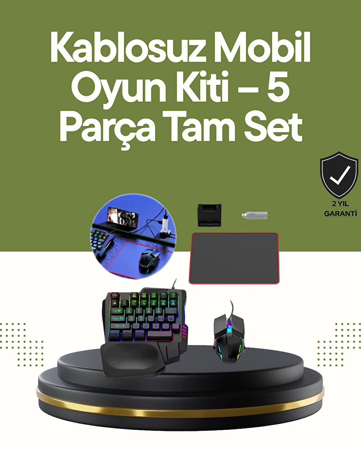 Mobilde Konsol Deneyimi – 5in1 Bluetooth Oyun Seti (Android Uyumlu) PUBG SET X8