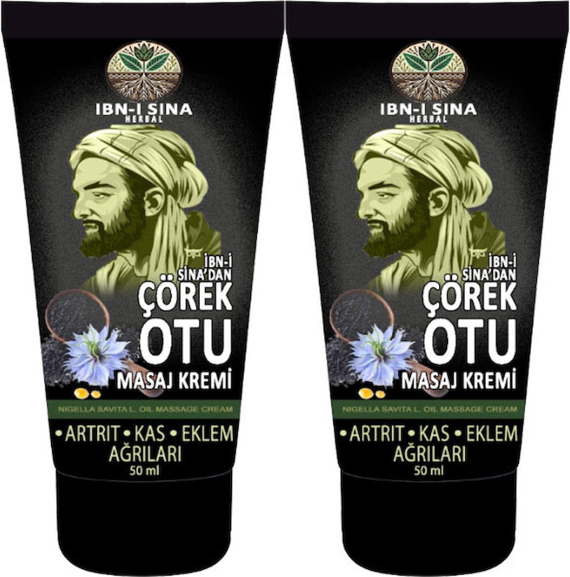5 Adet Ibn-I Sina Çörek Otu Kremi 50 ml Sırt Bel Kas Diz Iskelet Agrilarina Harici Uygulama Teskin Edici Masaj Kremi