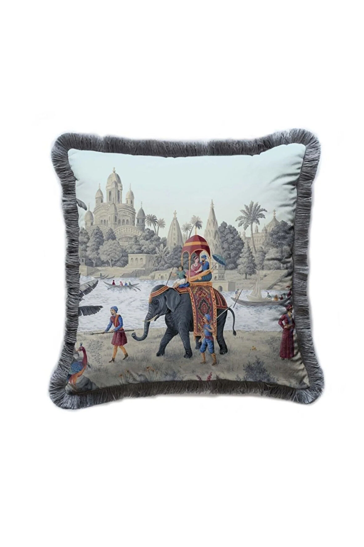 Otantik Manzara Kadife Yastık (dolgu Boncuk Elyaf Uluslararası Yıkama Ve Solmama Sertifikası)