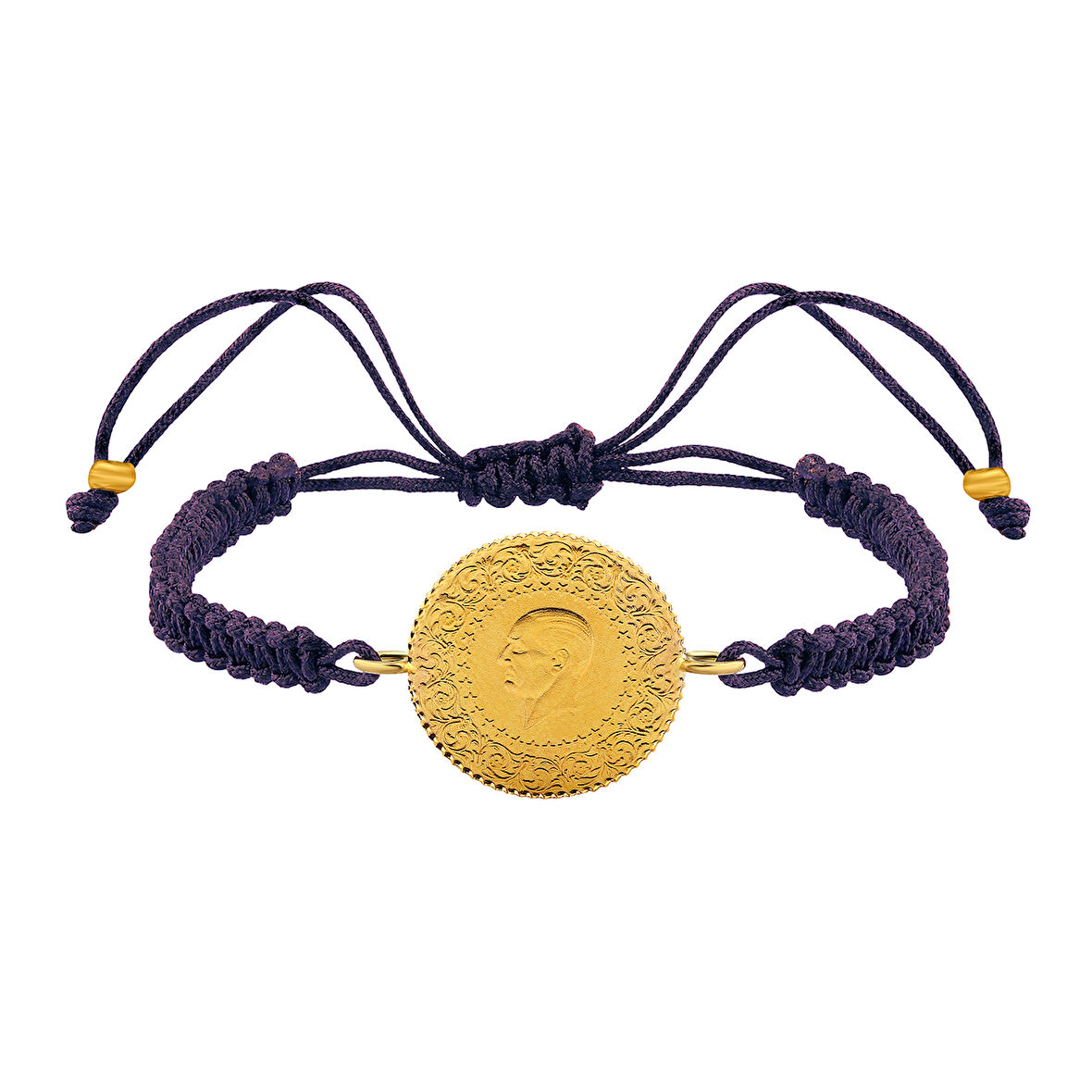 Gekas Kuyumculuk 22 Ayar Yeni Çeyrek Altın Mor İpli Bileklik