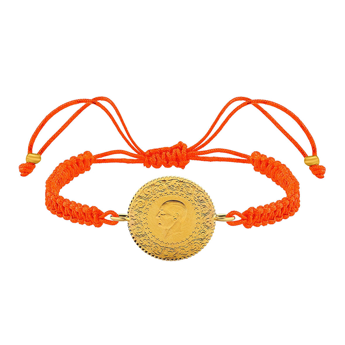 Gekas Kuyumculuk 22 Ayar Yeni Çeyrek Altın Turuncu İpli Bileklik