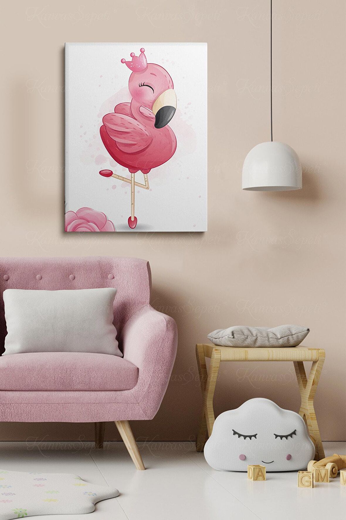 Erkek Ve Kız Çocuk Odaları İçin Dekoratif Soyut Desenli Figürlü Kanvas Çerçeve Çerçeveli Tablo