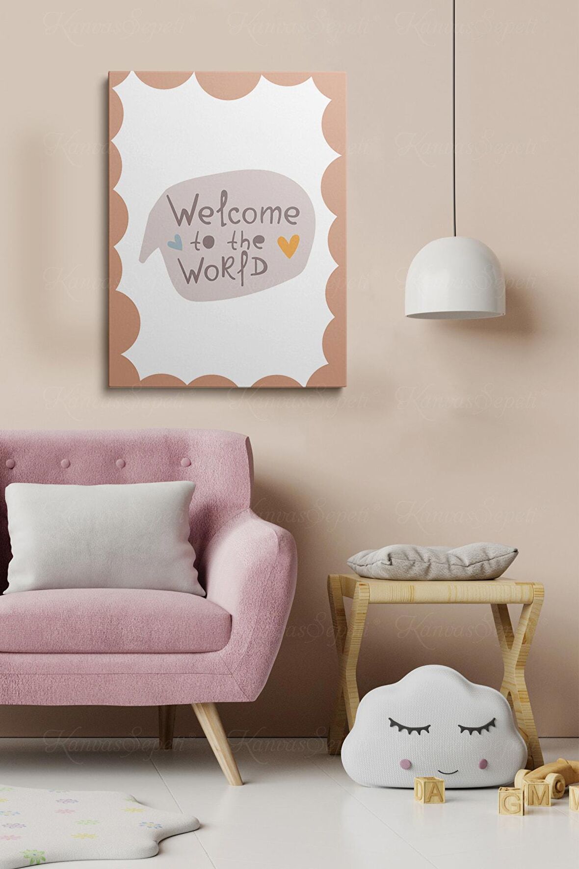 Erkek Ve Kız Çocuk Odaları İçin Dekoratif Soyut Desenli Figürlü Kanvas Çerçeve Çerçeveli Tablo