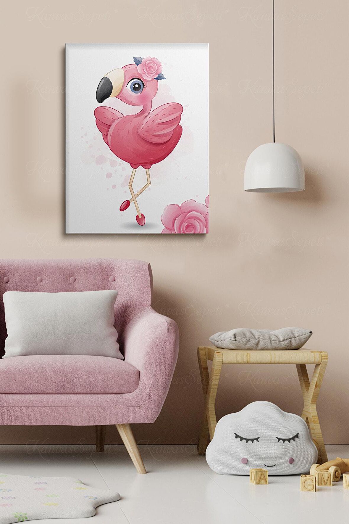 Çocuk Odaları Için Dekoratif Soyut Desenli Figürlü Kanvas Çerçeve Çerçeveli Tablo