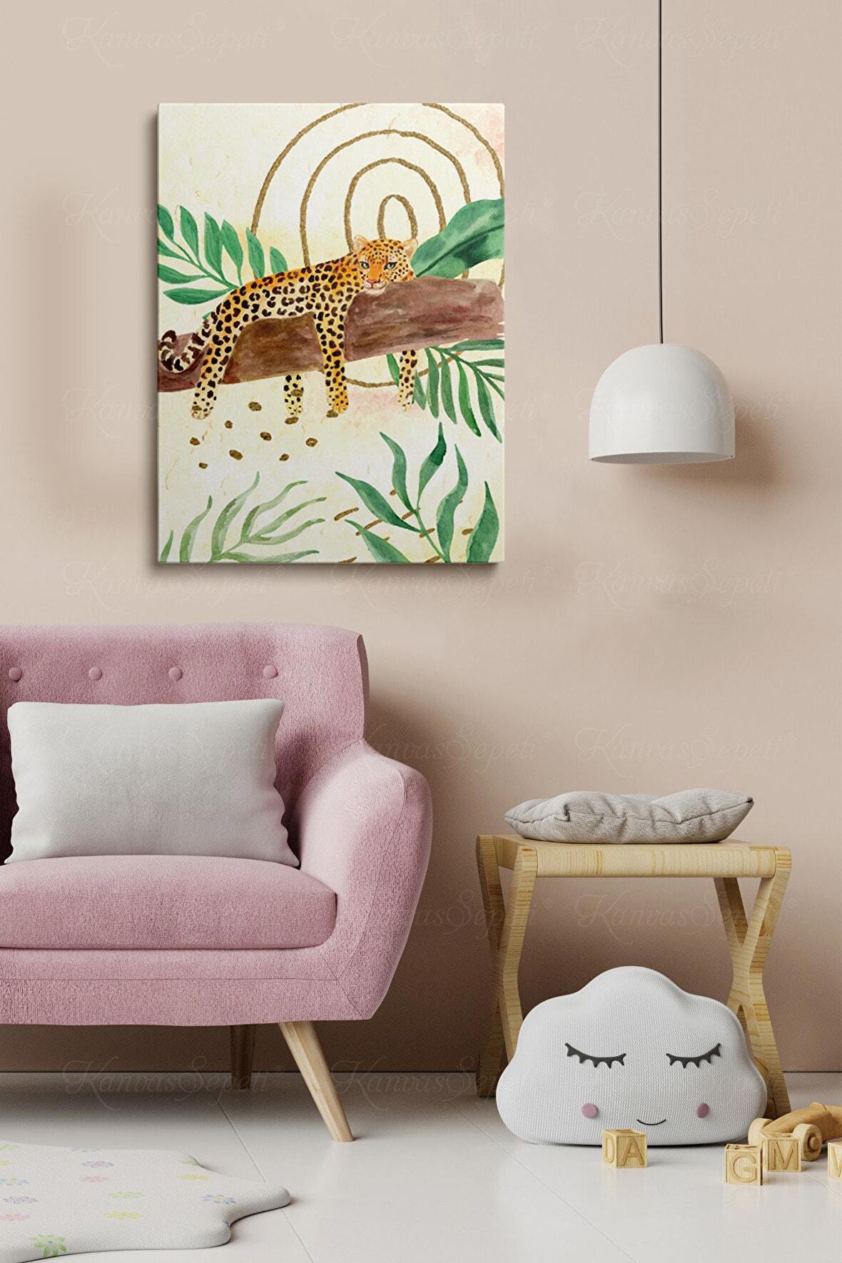 Erkek Ve Kız Çocuk Odaları İçin Dekoratif Soyut Desenli Figürlü Kanvas Çerçeve Çerçeveli Tablo