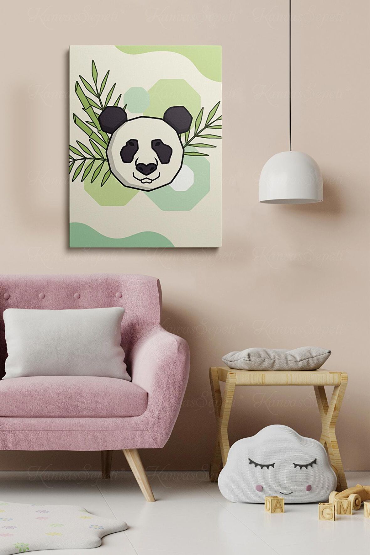 Erkek Ve Kız Çocuk Odaları Için Dekoratif Soyut Desenli Figürlü Kanvas Çerçeve Çerçeveli Tablo