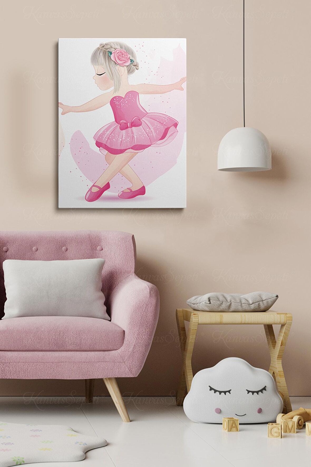 Erkek Ve Kız Çocuk Odaları Için Dekoratif Soyut Desenli Figürlü Kanvas Çerçeve Çerçeveli Tablo