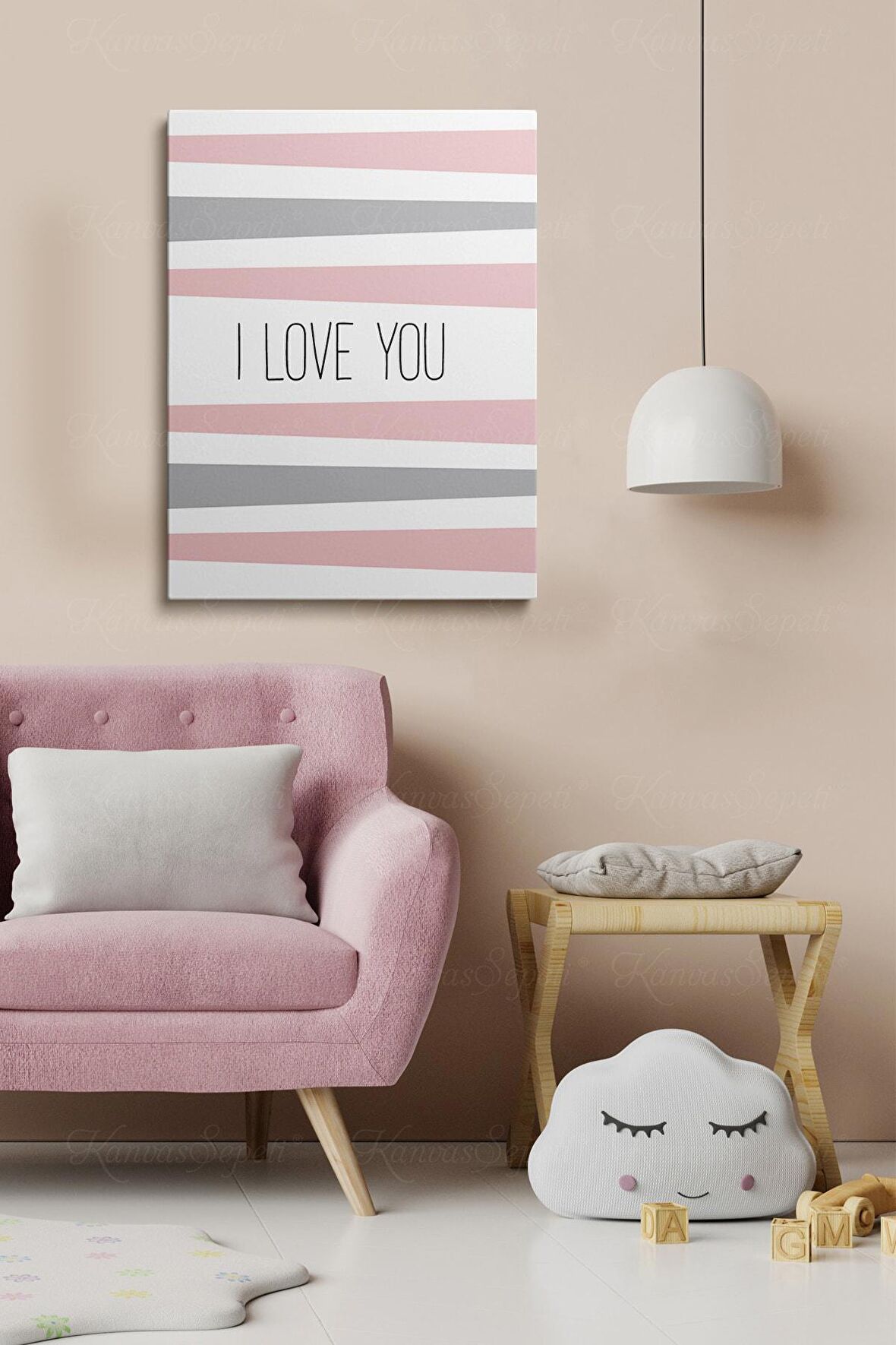 Erkek Ve Kız Çocuk Odaları Için Dekoratif Soyut Desenli Figürlü Kanvas Çerçeve Çerçeveli Tablo