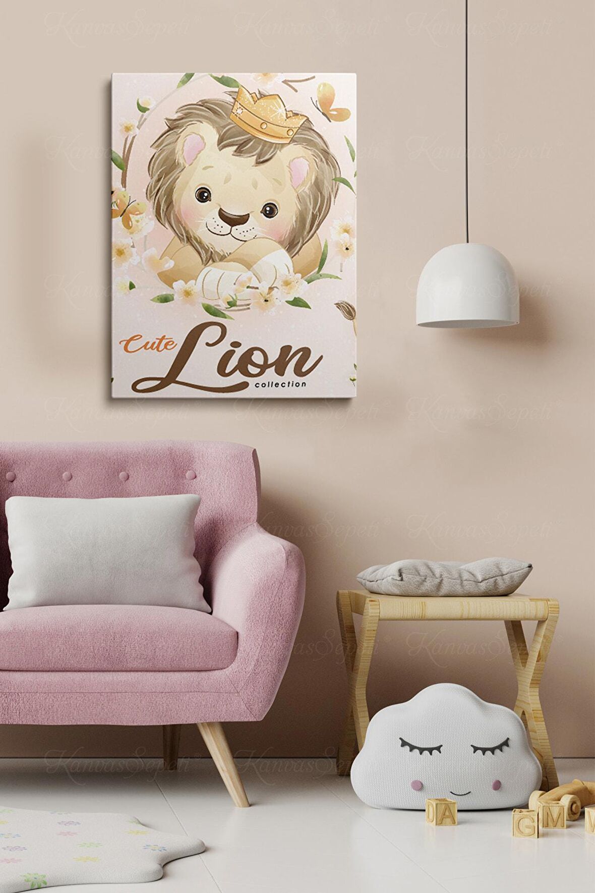 Erkek Ve Kız Çocuk Odaları Için Dekoratif Soyut Desenli Figürlü Kanvas Çerçeve Çerçeveli Tablo