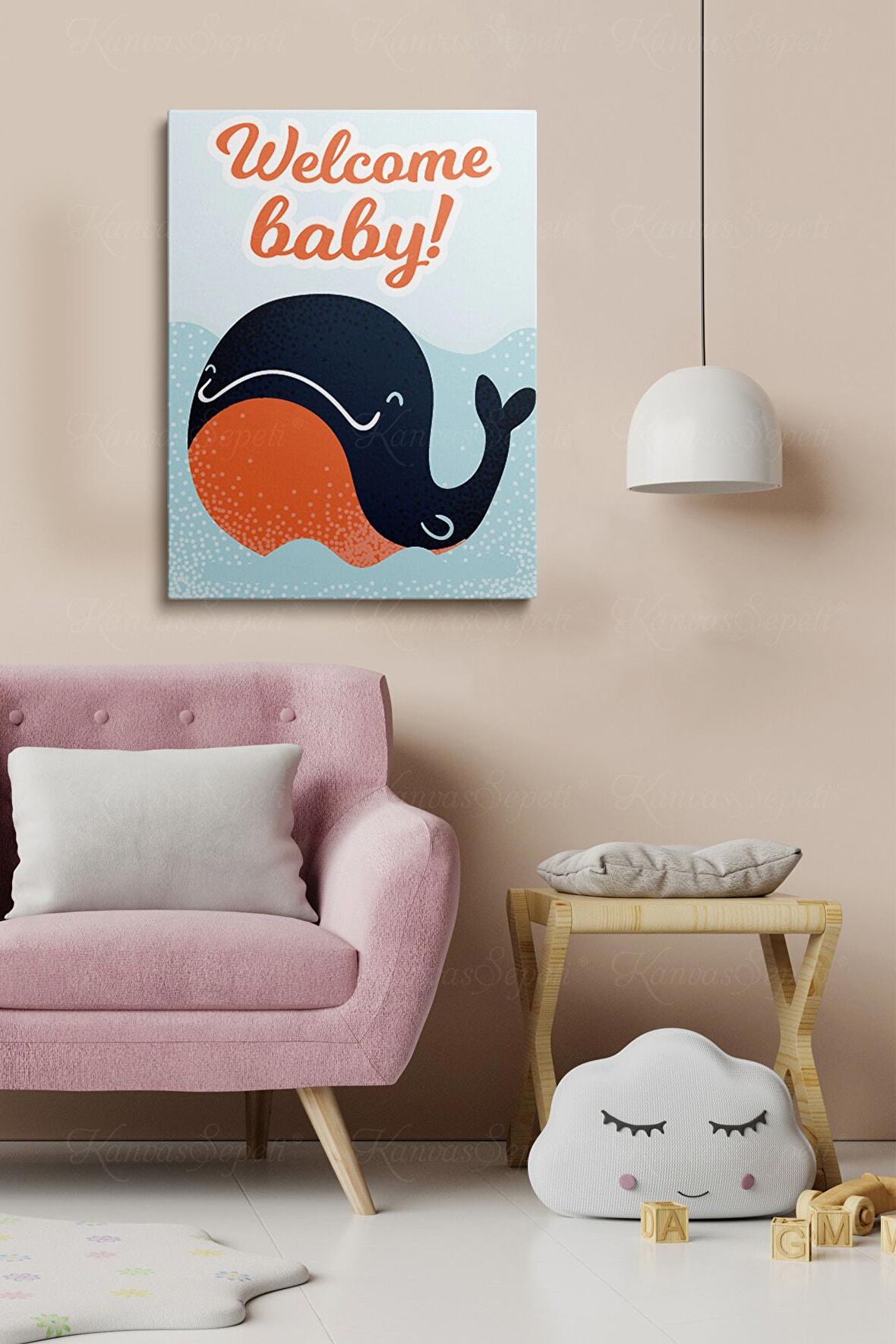 Erkek Ve Kız Çocuk Odaları İçin Dekoratif Soyut Desenli Figürlü Kanvas Çerçeve Çerçeveli Tablo