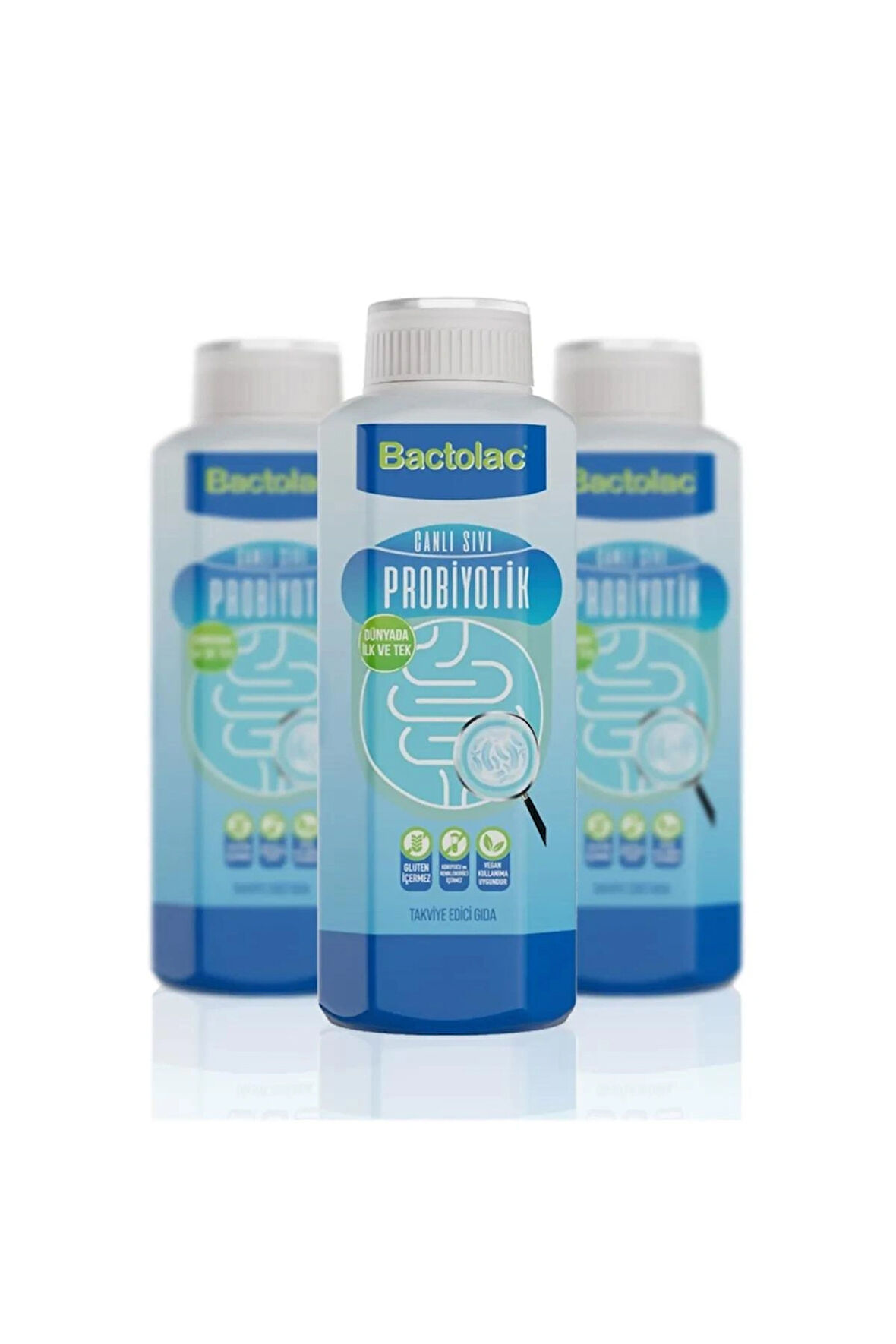 Aktif Probiyotik - 3 * 1000 Ml ( Bactolac dünyada Canlı Organizma Içeren Tek Sıvı Probiyotik)