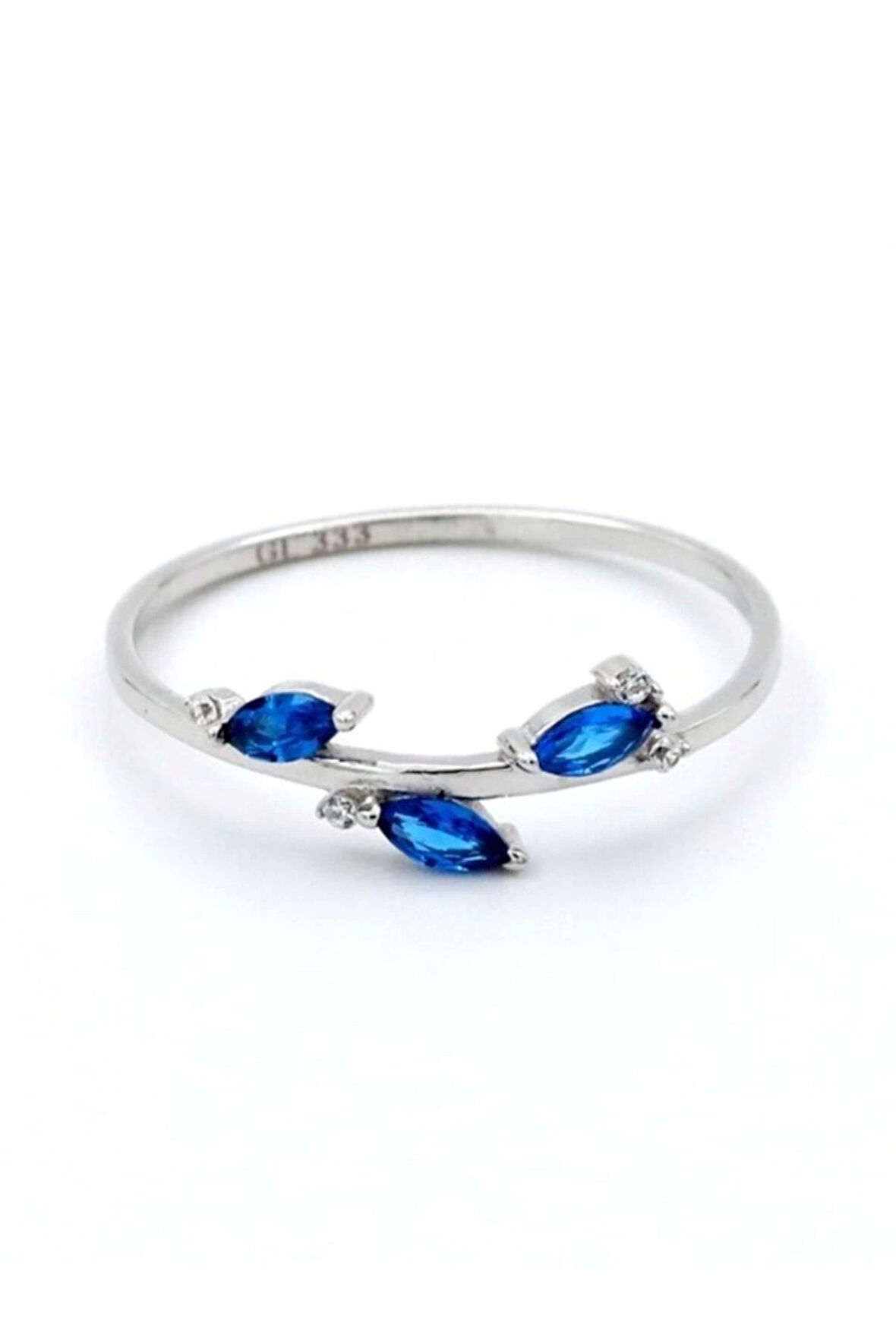 Lacivert Baget Taşlı Altın Yüzük