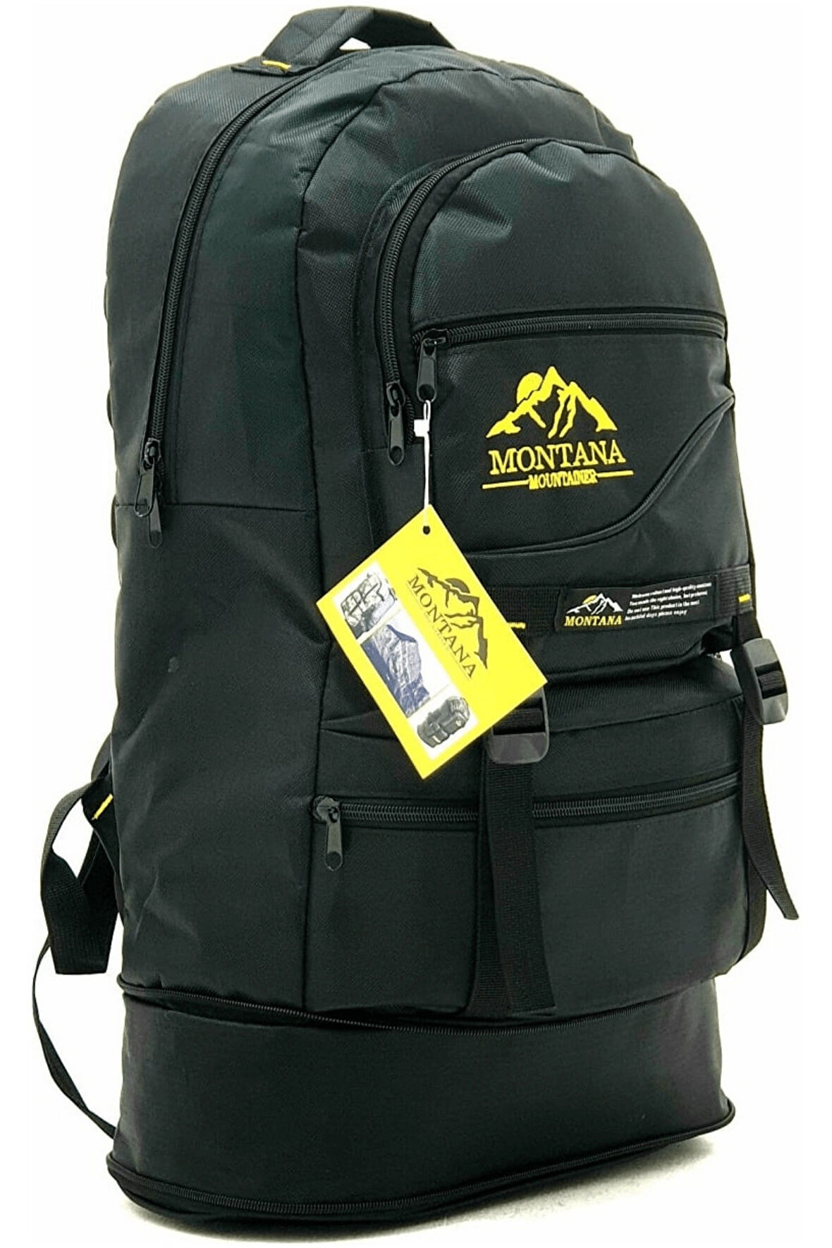 Baggor Montana 55+10 Litre Körüklü Su Geçirmez Çok Bölmeli Sırt Çantası - Kamp, Dağcılık, Trekking ve Seyahat İçin Outdoor Çanta