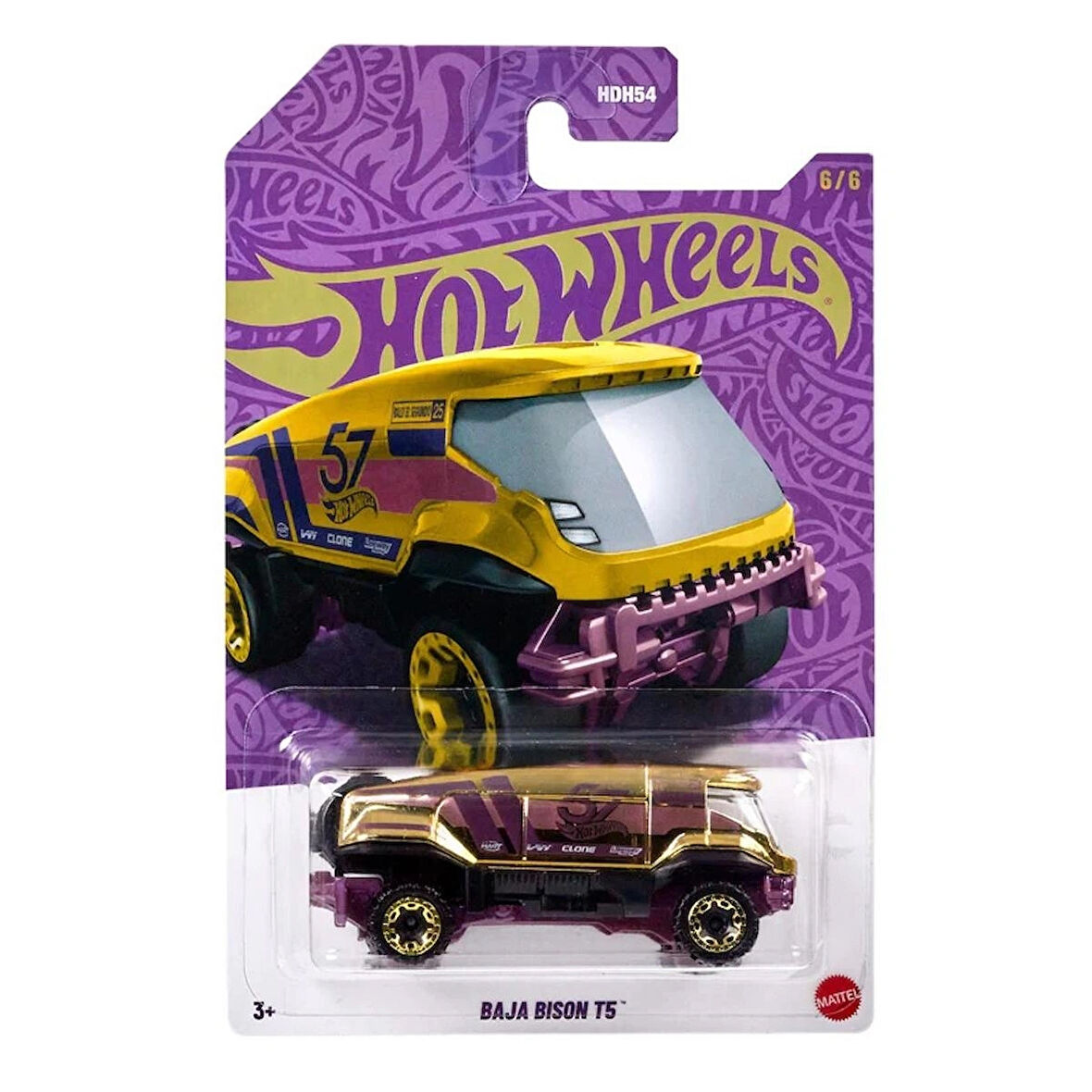  Hot Wheels Mor Baja Bison T5, 57. Yıl