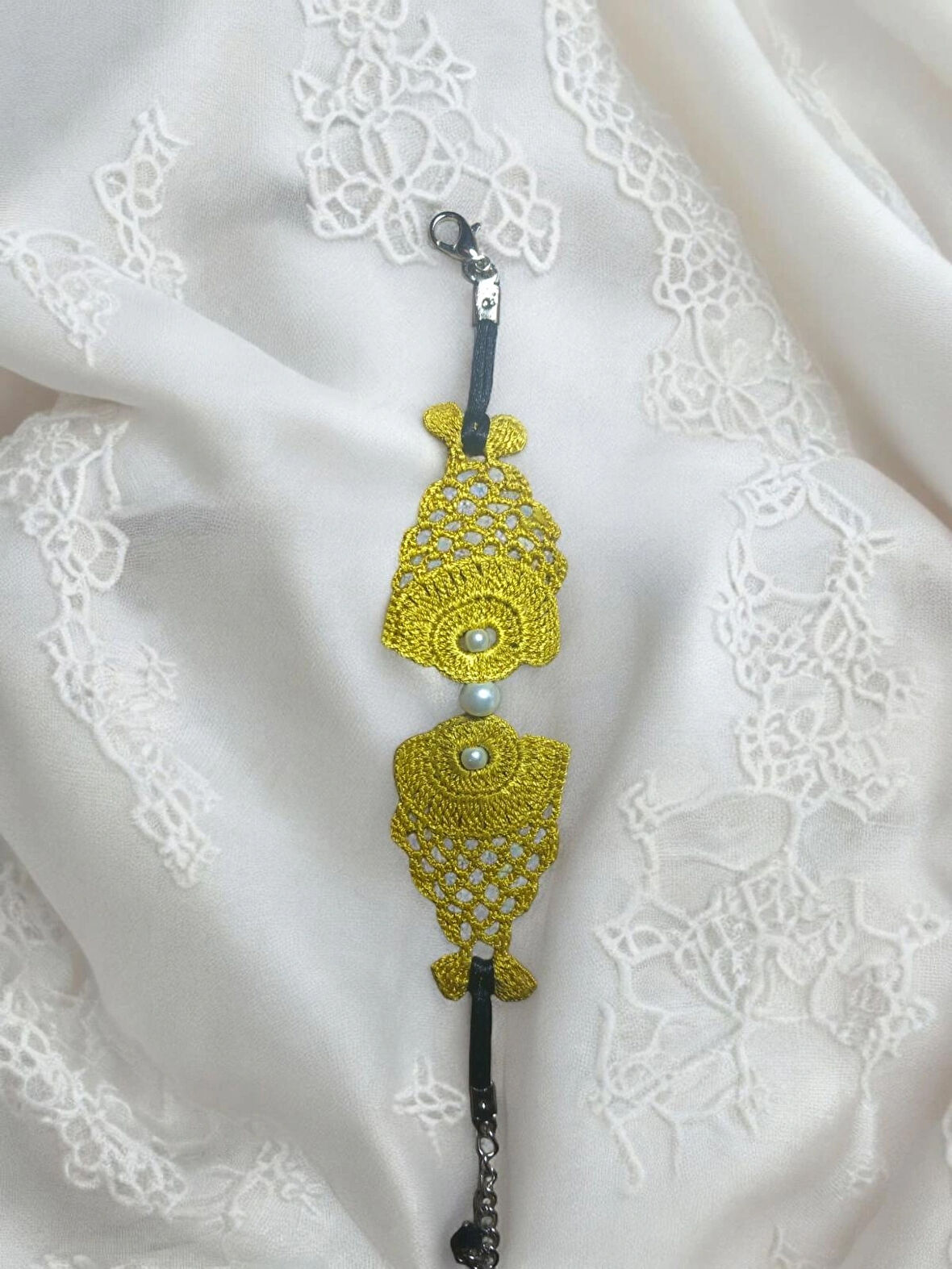 El Yapımı Etnik Otantik Aesthetic Soft Vibes Vintage Doğal Inci Boncuklu Hediyelik Zeytin Yeşili Renk Balık Bileklik