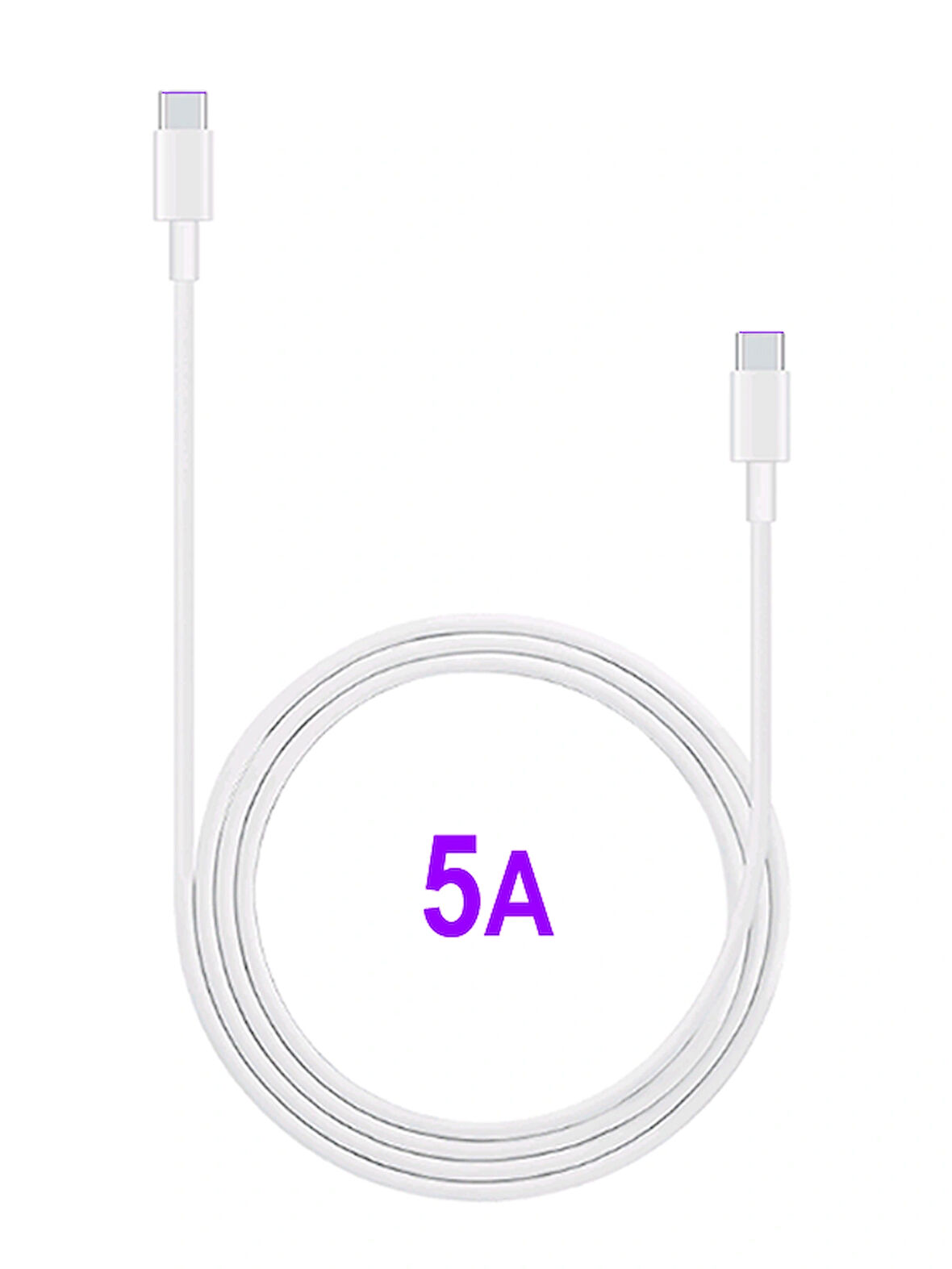 Matebook Ve Cep Telefonu Uyumlu Orijinal Usb-C to Usb-C Şarj Kablosu 5A 1.8M Kutusuz