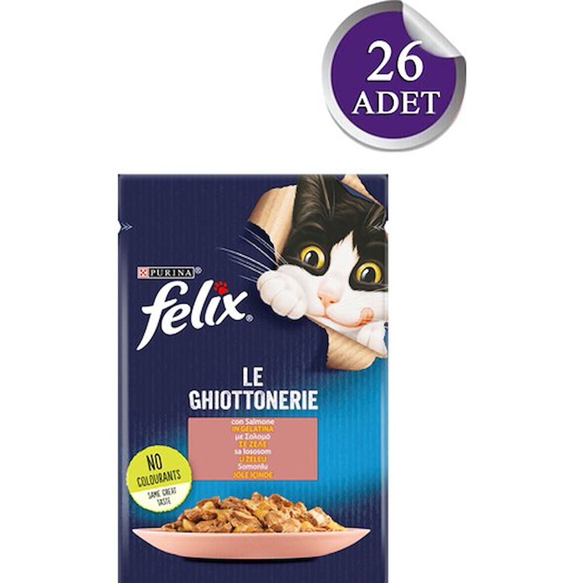 FELİX Somonlu Yaş Kedi Maması 26 Adet X 85 Gr. (yeni Paket)