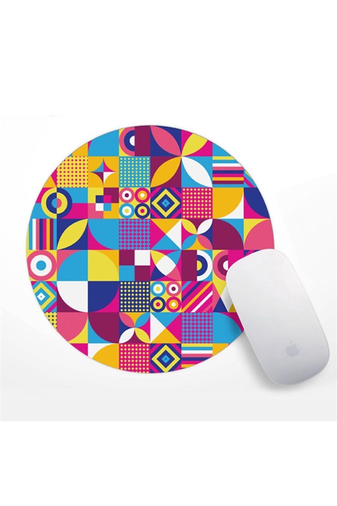 Renkli Geometrik Desenli Mouse Pad