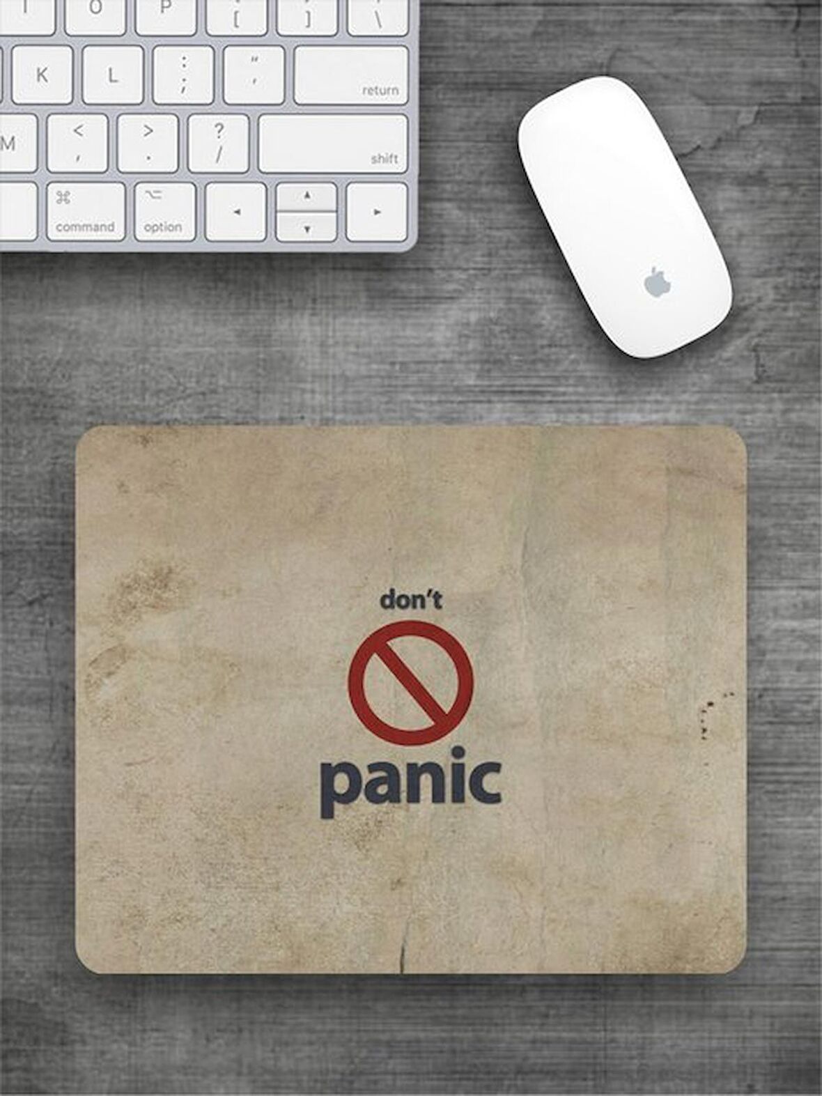 DONT PANIC Baskılı Dikdörtgen Mouse Pad BSKBZR