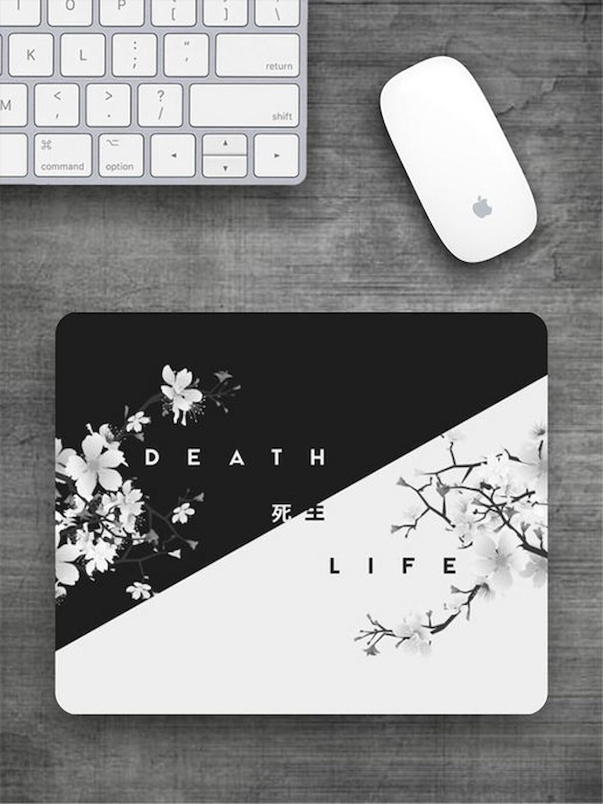 DEATH LIFE Baskılı Dikdörtgen Mouse Pad BSKBZR