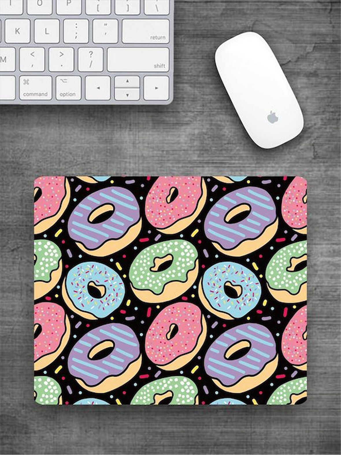 DONUT Baskılı Dikdörtgen Mouse Pad BSKBZR