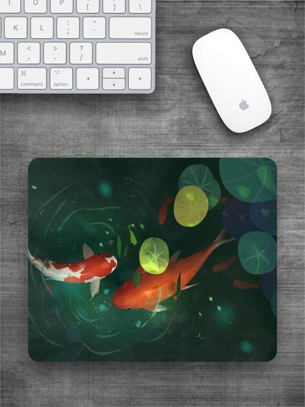 JAPON BALIĞI Baskılı Dikdörtgen Mouse Pad BSKBZR